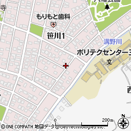 三重県四日市市笹川1丁目203周辺の地図