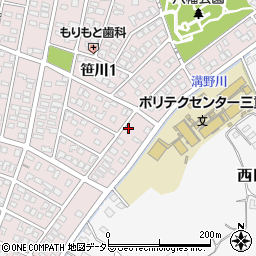 三重県四日市市笹川1丁目198周辺の地図