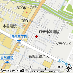 日新冷凍運輸株式会社　四日市支店周辺の地図