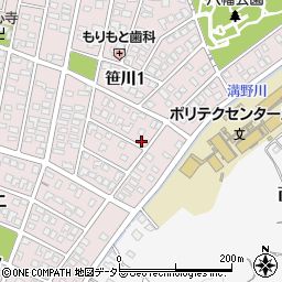 三重県四日市市笹川1丁目204周辺の地図