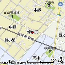 愛知県岡崎市新堀町蜂ケ尻周辺の地図