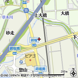 愛知県知多郡阿久比町卯坂山ノ内周辺の地図