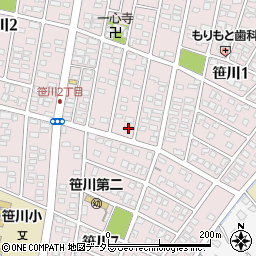 三重県四日市市笹川1丁目254周辺の地図