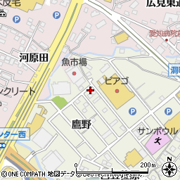 愛知県岡崎市洞町的場40周辺の地図