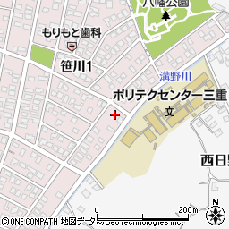 三重県四日市市笹川1丁目200周辺の地図