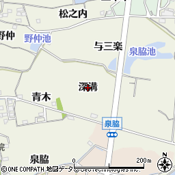 愛知県知多市金沢（深溝）周辺の地図