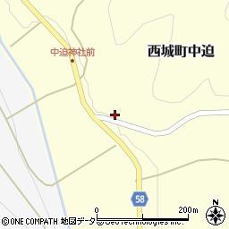 広島県庄原市西城町中迫166周辺の地図