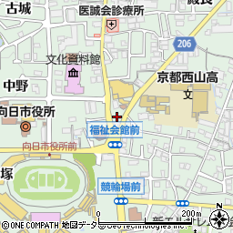株式会社ユニス　向日町サービスステーション周辺の地図