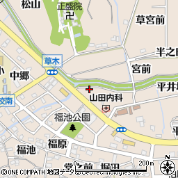 愛知県知多郡阿久比町草木四分一周辺の地図