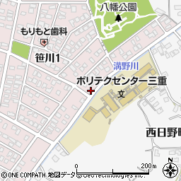 三重県四日市市笹川1丁目40周辺の地図