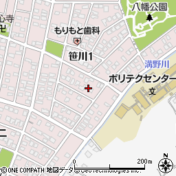 三重県四日市市笹川1丁目205周辺の地図