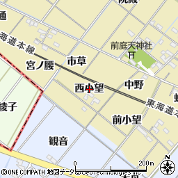 愛知県岡崎市新堀町（西小望）周辺の地図