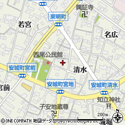 愛知県安城市安城町宮地周辺の地図
