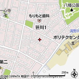 三重県四日市市笹川1丁目206周辺の地図