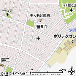 三重県四日市市笹川1丁目207周辺の地図