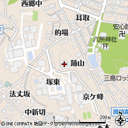 愛知県岡崎市明大寺町踊山1周辺の地図