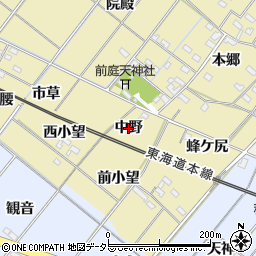 愛知県岡崎市新堀町（中野）周辺の地図