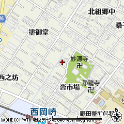 愛知県岡崎市大和町沓市場77周辺の地図