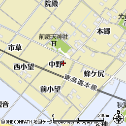 愛知県岡崎市新堀町中野12周辺の地図