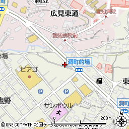 愛知県岡崎市洞町西浦周辺の地図
