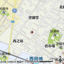 愛知県岡崎市大和町塗御堂17-1周辺の地図