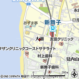 愛知県知多市新舞子大瀬周辺の地図