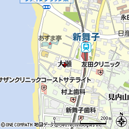 愛知県知多市新舞子（大瀬）周辺の地図