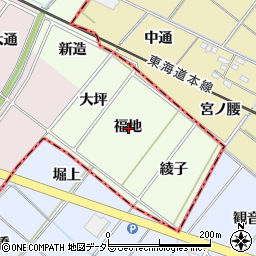 愛知県安城市山崎町福地周辺の地図