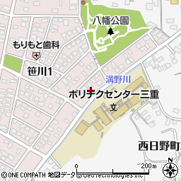 三重県四日市市笹川1丁目36周辺の地図