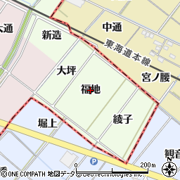 愛知県安城市山崎町（福地）周辺の地図