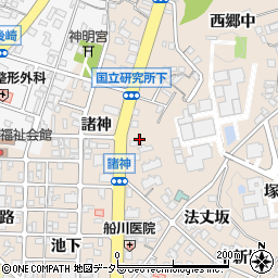 愛知県岡崎市明大寺町狐塚周辺の地図