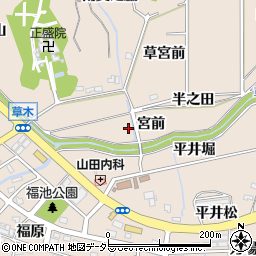 愛知県知多郡阿久比町草木周辺の地図