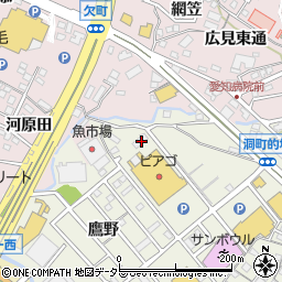 愛知県岡崎市洞町的場周辺の地図