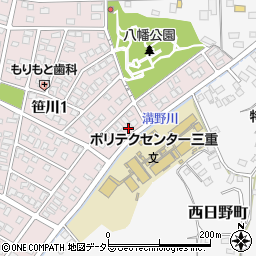 三重県四日市市笹川1丁目32周辺の地図