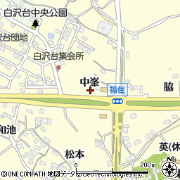 愛知県知多郡阿久比町福住中峯周辺の地図