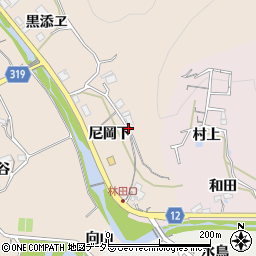 兵庫県猪名川町（川辺郡）笹尾（尼岡下）周辺の地図