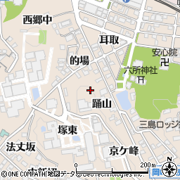 愛知県岡崎市明大寺町踊山周辺の地図