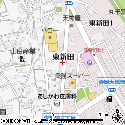 静岡県静岡市駿河区東新田周辺の地図