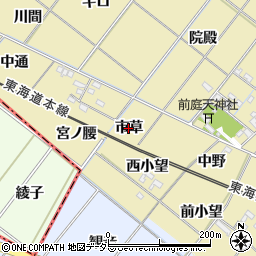 愛知県岡崎市新堀町（市草）周辺の地図