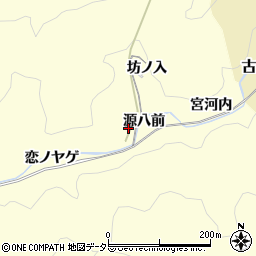 愛知県岡崎市蓬生町（源八前）周辺の地図