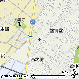 愛知県岡崎市大和町塗御堂57周辺の地図