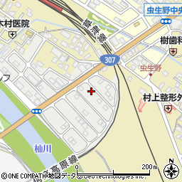 滋賀県甲賀市水口町虫生野虹の町17周辺の地図