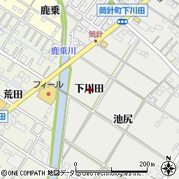 愛知県岡崎市筒針町下川田周辺の地図