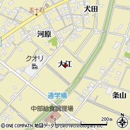 愛知県安城市福釜町大江周辺の地図
