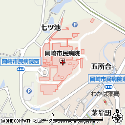 岡崎市民病院周辺の地図