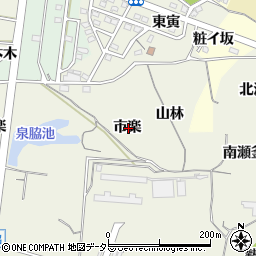 愛知県知多市金沢市楽周辺の地図