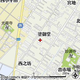 愛知県岡崎市大和町塗御堂30周辺の地図