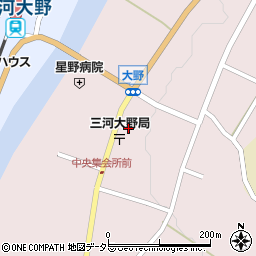 愛知県新城市大野中野周辺の地図