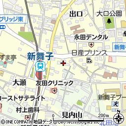 愛知県知多市新舞子明知山周辺の地図