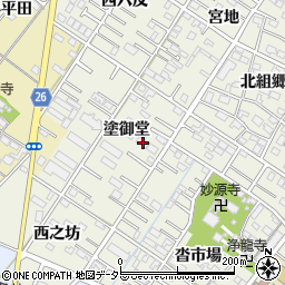 愛知県岡崎市大和町塗御堂11周辺の地図